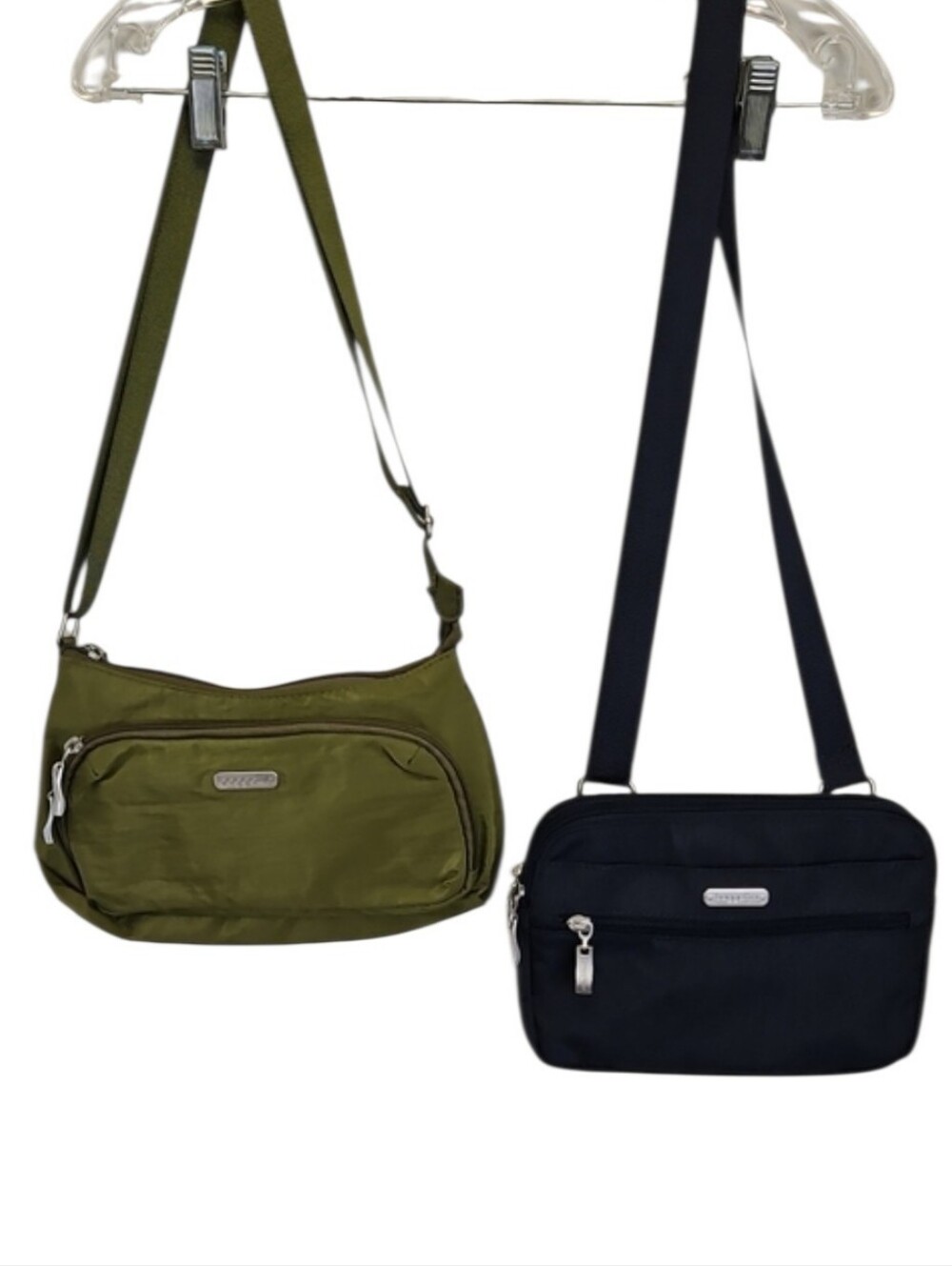 Baggallini set of 2 Crossbody Shoulder Bags - Olive Green & Black